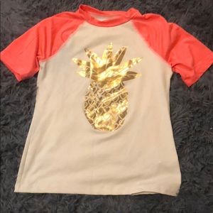 Pineapple rash guard/swim shirt